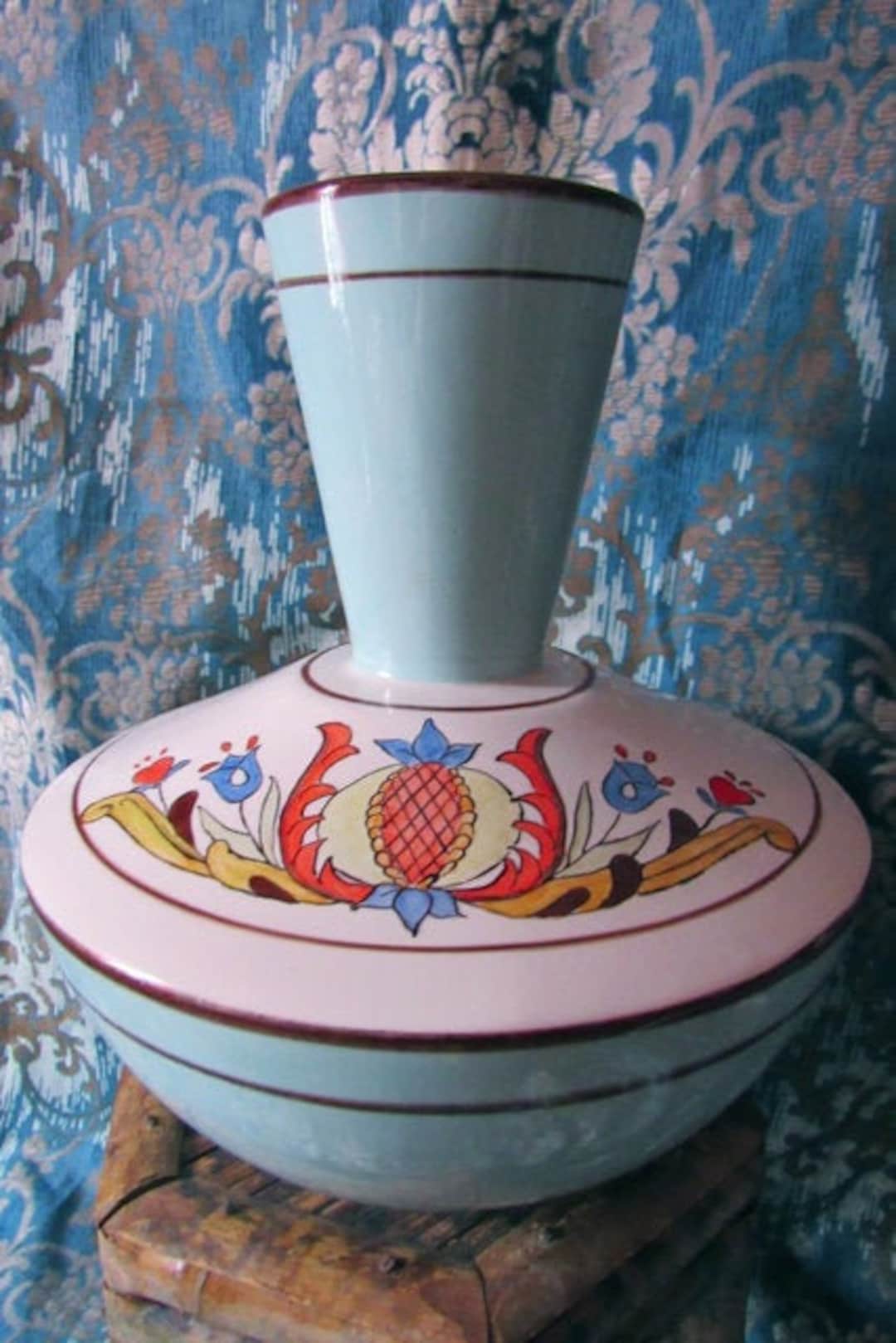 人気満点 Nordic Vase, Painted Hand Vintage Vase, Vase Borghild 工芸品