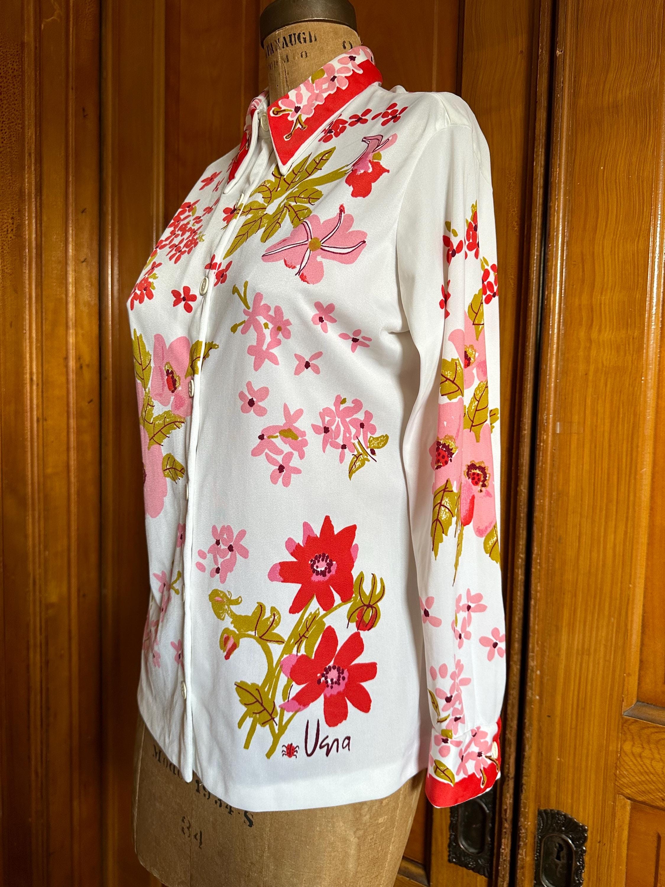 Vera Neumann 70’s シャツ トウモロコシ柄　ビンテージ　L 70s Vera Blouse - Etsy