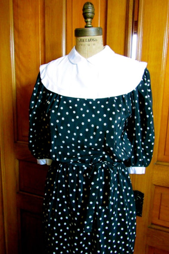 80s Nipon Boutique dress, Nipon polka dot dress, … - image 2