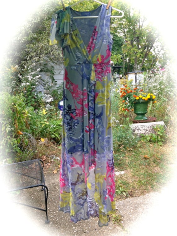 Vintage Vivienne Tam high low mesh floral romanti… - image 7