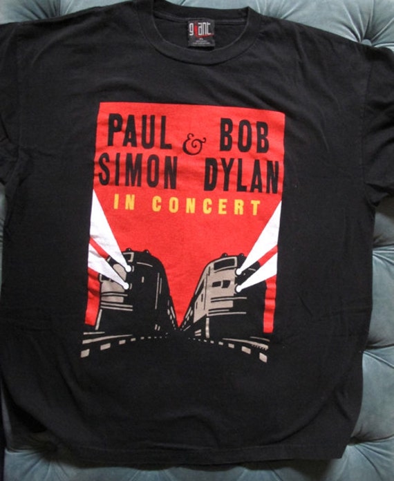 Vintage Paul Simon & Bob Dylan Concert T Shirt,  … - image 1