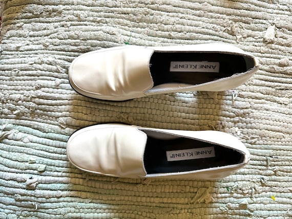 Vtg white stacked loafer heels Made in Italy for … - image 2