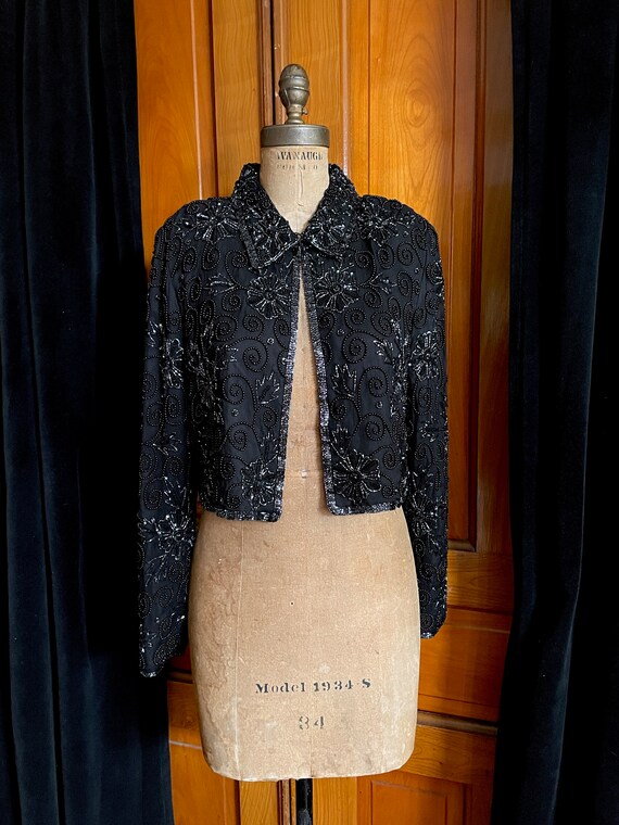 Vintage Papell Boutique evening beaded crop jacke… - image 3