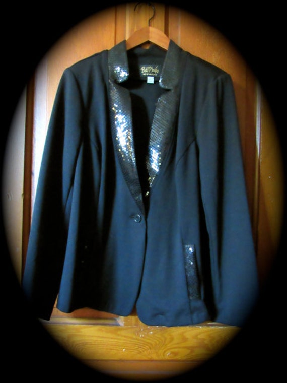 Vintage Bob Mackie Wearable Art knit tuxedo jacket, … Gem