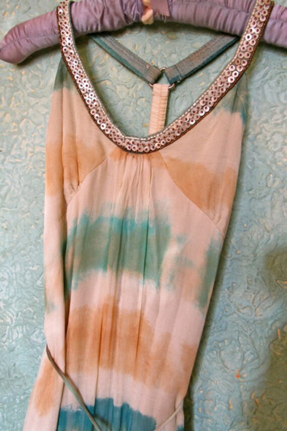 vintage tie dye dress, burning man outfit, boho t