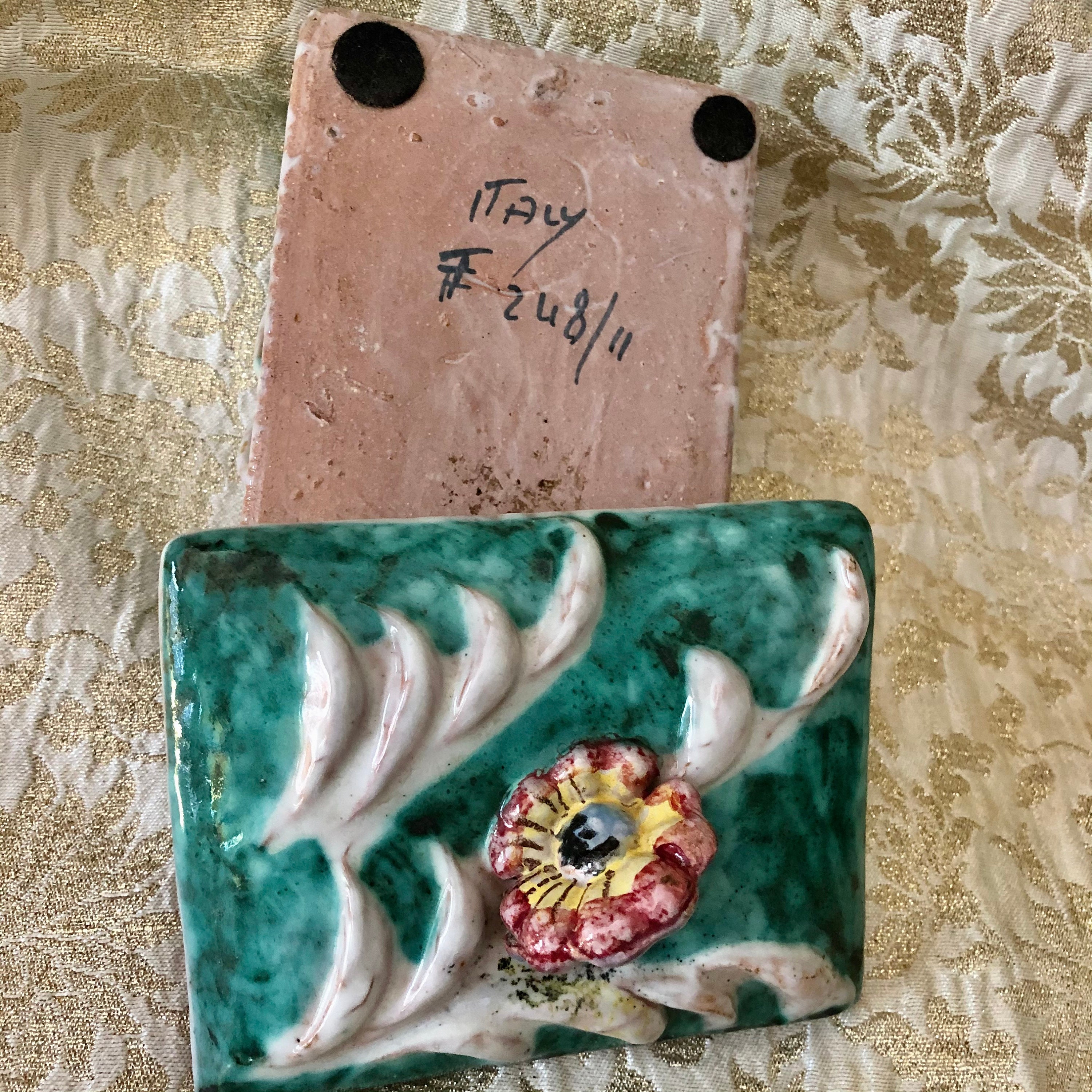 Vintage Italian trinket box signed made in Italy terra cotta Etsy