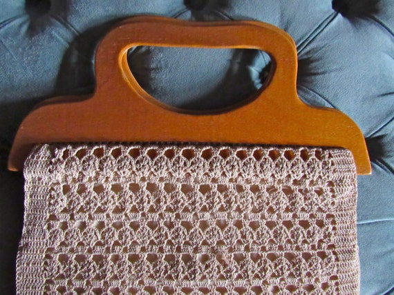 vintage crochet handbag, handmade crochet, top ha… - image 2