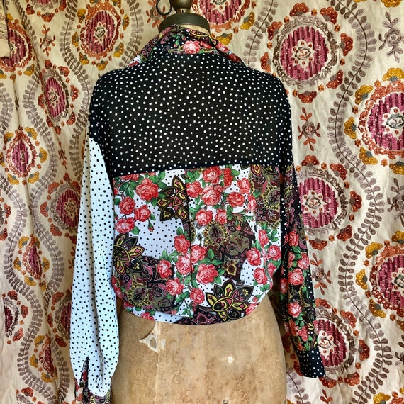 Vintage multi print blouse bohemian gypsy vibe bl… - image 9