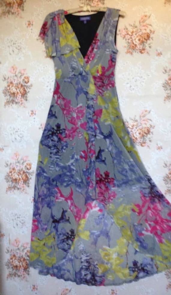 Vintage Vivienne Tam high low mesh floral romanti… - image 2