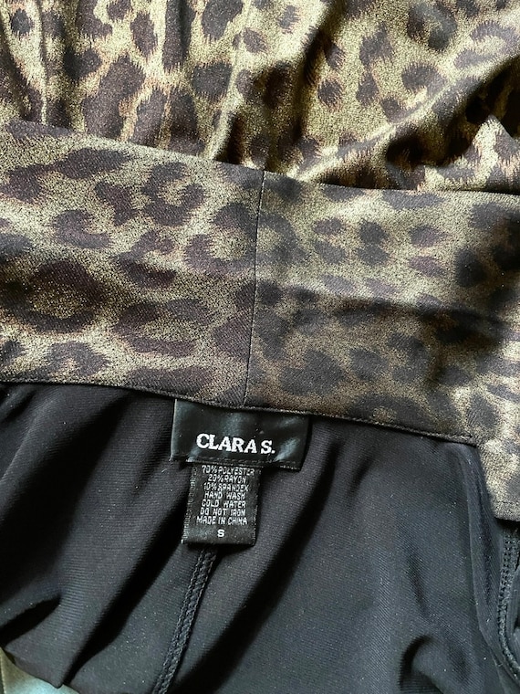 Vintage leopard print crop jacket with deep v lap… - image 6