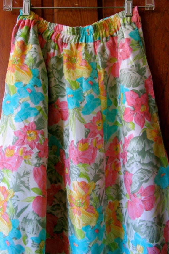 vintage silk floral print skirt, Sarah Taylor ski… - image 2