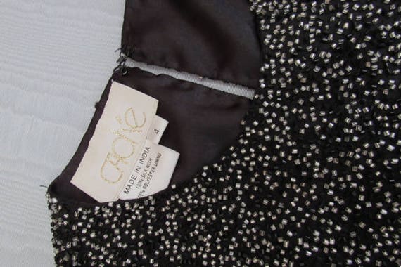 Beaded Crop top. Cache top Black Sleeveless Beade… - image 6