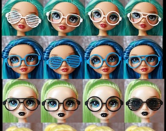 Custom Doll Glasses: Aviator, Square, Round Styles | Fits Rainbow High & Smart Dolls | Hand-Finished 3D Printed Eyewear