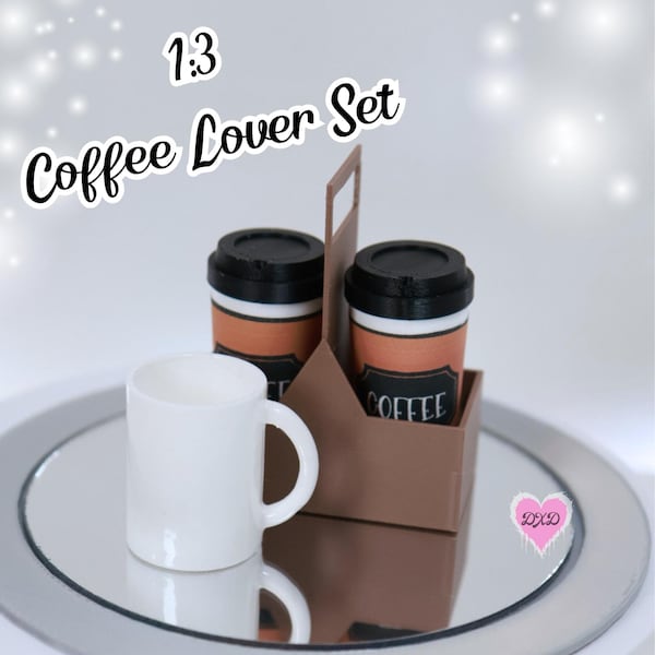 1/3 scale miniature - Coffee Lover set - doll house miniatures