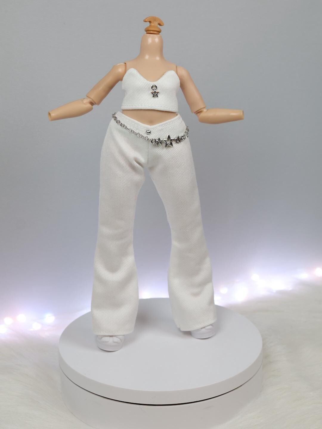 White Denim Set With Star Details Etsy — free download