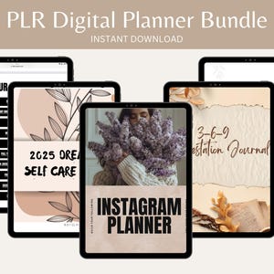 PLR 100+ Pg Digital Planner Bundle | Editable Canva Template | Commercial Use | Business, Self-Care Productivity Planner | Instant Download