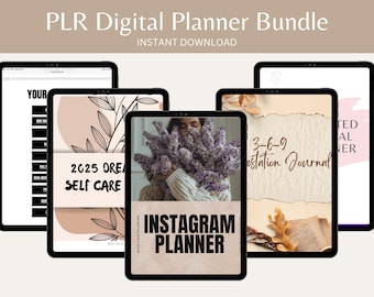 Planificador digital PLR: Plantillas editables de Canva (descarga instantánea)