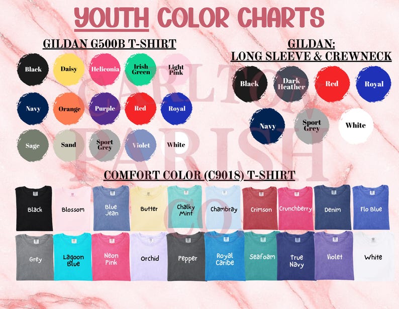 the colors of the youth color chart
