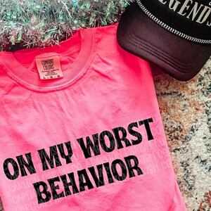 Worst Behavior Graphic Tee, Sassy Humor Shirt