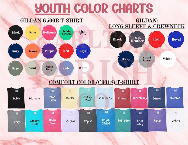 the colors of the youth color chart