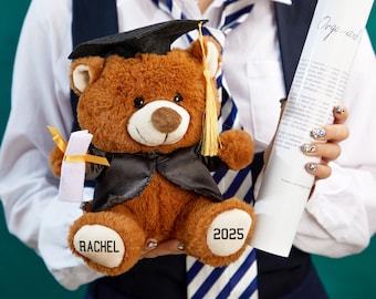Osito de peluche de graduación personalizado Regalos de graduación 2025 Regalos para graduados Regalos de graduación preescolar Oso de graduación Recuerdo de graduación para niños en edad preescolar