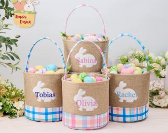 Easter basket, Personalized Easter Basket, monogram easter basket, girls basket, boys basket, girls easter basket, embroidered, linen,burlap