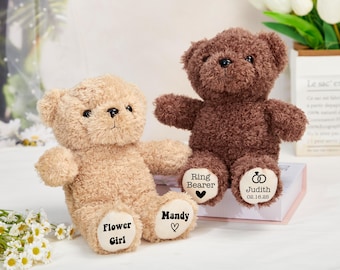Ring Bearer Proposal Teddy Bear, Ring Bearer Gift Ideas, Proposal Gift, Personalized Teddy Bear, Stuffed animal, Wedding Party Gift