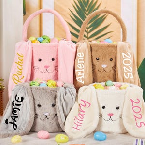 Personalisierter Osterkorb für Kinder, benutzerdefinierter Name Osterhasenkorb, Babynamenkorb, Ostereisuche, Ostereimer