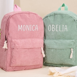 Personalized Baby Backpacks,Monogrammed Toddler Backpacks,Corduroy Backpack,Preschool Book Bag,Baby Shower Gifts,Christmas gifts for Kids