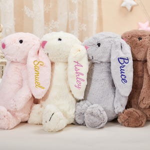 Personalized Plush Bunny Rabbit,Stuffed animal,Monogram Bunny Plush Toy,Baby Shower Gift,Easter gifts for Kid,Nursery Decor,Baby gift