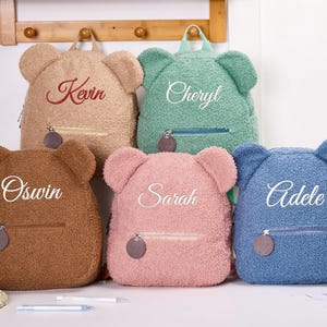 Sac à dos personnalisé ours en peluche, sac à dos personnalisé pour tout-petit, cartable brodé, cartable préscolaire, sac à dos pour enfant, cadeaux de Noël