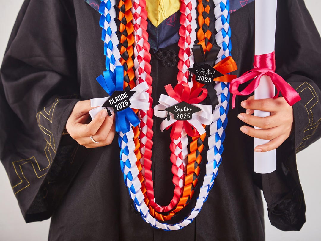 Class of 2025 Custom Graduation Ribbon Lei, Personalized Graduation Lei ...