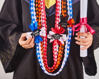 Class of 2025 Custom Graduation Ribbon Lei, Personalized Graduation Lei with Grad Cap,Graduation Stole, Graduation Gift,University Grad Gift