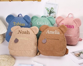 Personalized Teddy Bear Backpack, Toddler Backpack with name, Embroidered Kids Backpack, Nursery School Backpack, Easter Gift, Baby Gifts