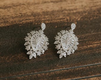Austrian Crystal Drop Earrings: Silver/Gold Plated, Wedding Jewelry
