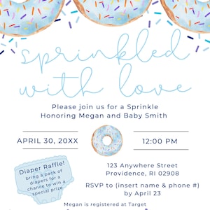 Sprinkled with Love - Blue - Baby Sprinkle Invite