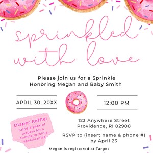 Sprinkled with Love - Pink - Baby Sprinkle Invite
