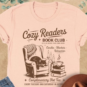 Cozy Readers Book Club Shirt, Fall Book Club Shirt, Coffee And Book Lover, Bookish Shirt, Reading Lover Gift, Fall Season, Bookworm Shirt
