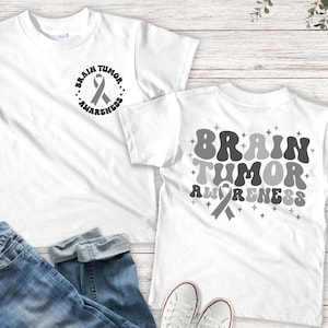 Brain Tumor Awareness Shirt, Brain Cancer Shirt, Gray Ribbon Shirts, Brain Cancer Support Shirt, Brain Cancer Survivor, Brain Tumor Fighter