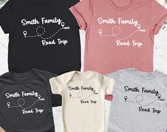 Custom Family Road Trip Shirt, Personalized Trip Outfit, Family Adventure Shirt, Road Trip Gift, Custom Destination, Family Matching Shirt
