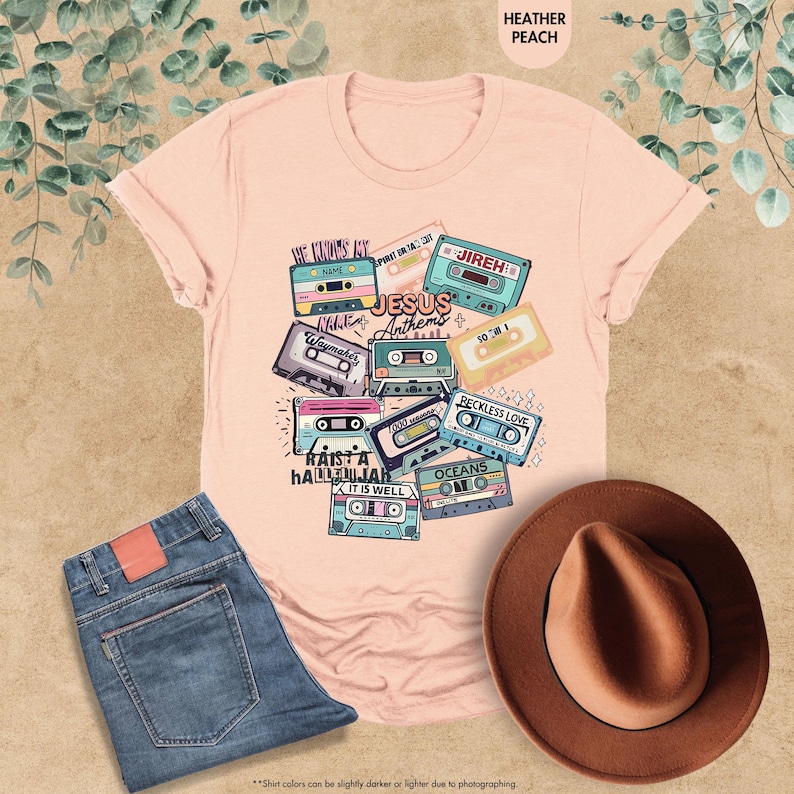 Jesus Anthems Shirt, Jesus Cassette Shirt, Christian Song Shirt, Jesus Lover Shirt, Faith Christian Shirt, Trendy Christian Shirt, Boho Tee image 5