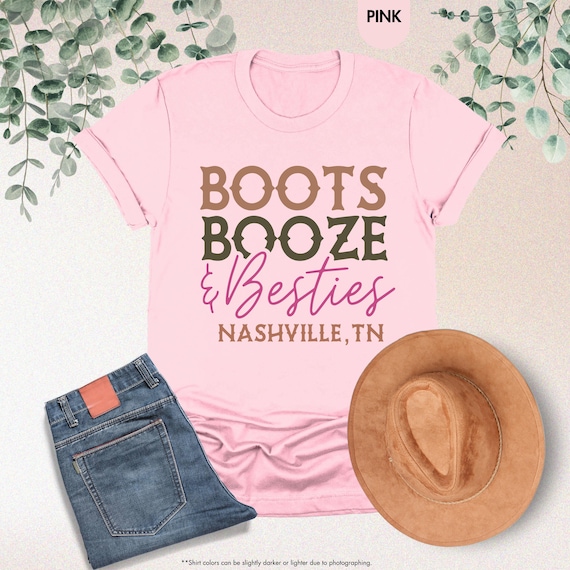 Boots Booze and Besties Shirt, Nashville Party Shirt, Girls Nashville Trip Shirt, Girls Weekend Tee, Western Cowgirl Shirt, Country T-shirt