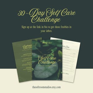 30-Day Self-Care Challenge Printable | Mental Health Journal PDF | Wellness Tracker | Self Love | Digital Download | Canva Template