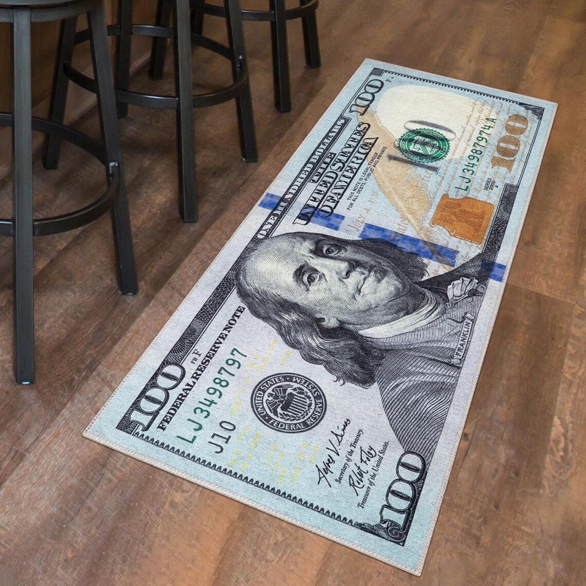 100 Dollar Bill Rug - Money Runner Rug for Living Room, Kitchen ...