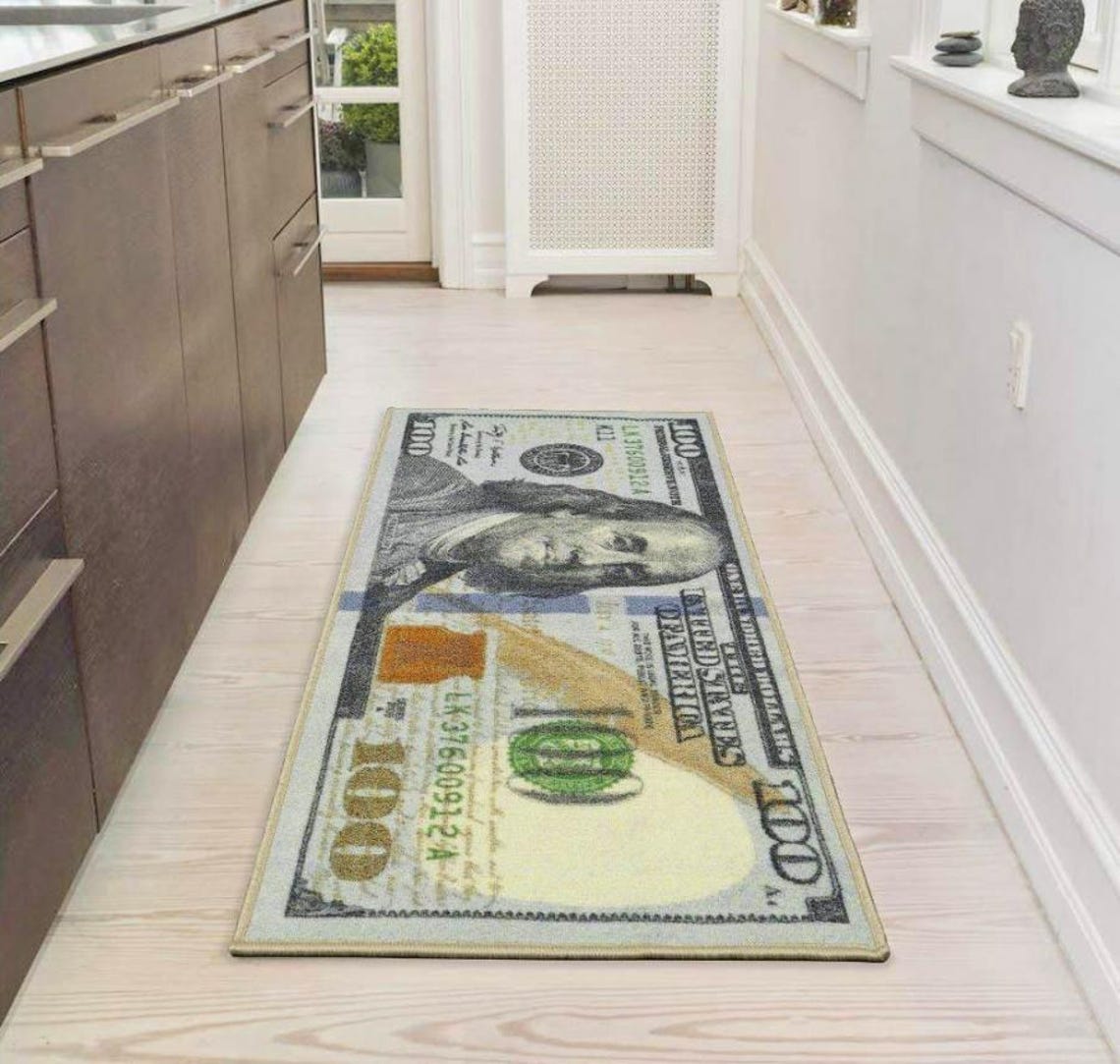 100 Dollar Bill Rug - Money Runner Rug for Living Room, Kitchen ...