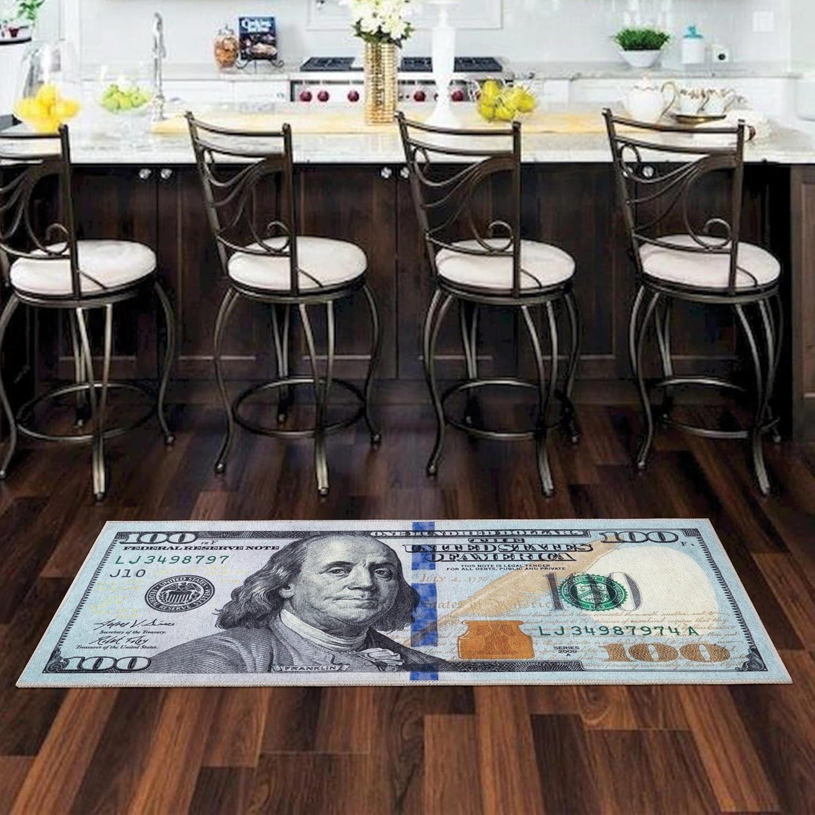 100 Dollar Bill Rug - Money Runner Rug for Living Room, Kitchen ...