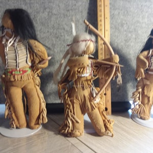 Handmade Native American Indian Dolls Set of 3 - Etsy