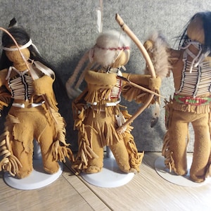 Handmade Native American Indian Dolls Set of 3 - Etsy