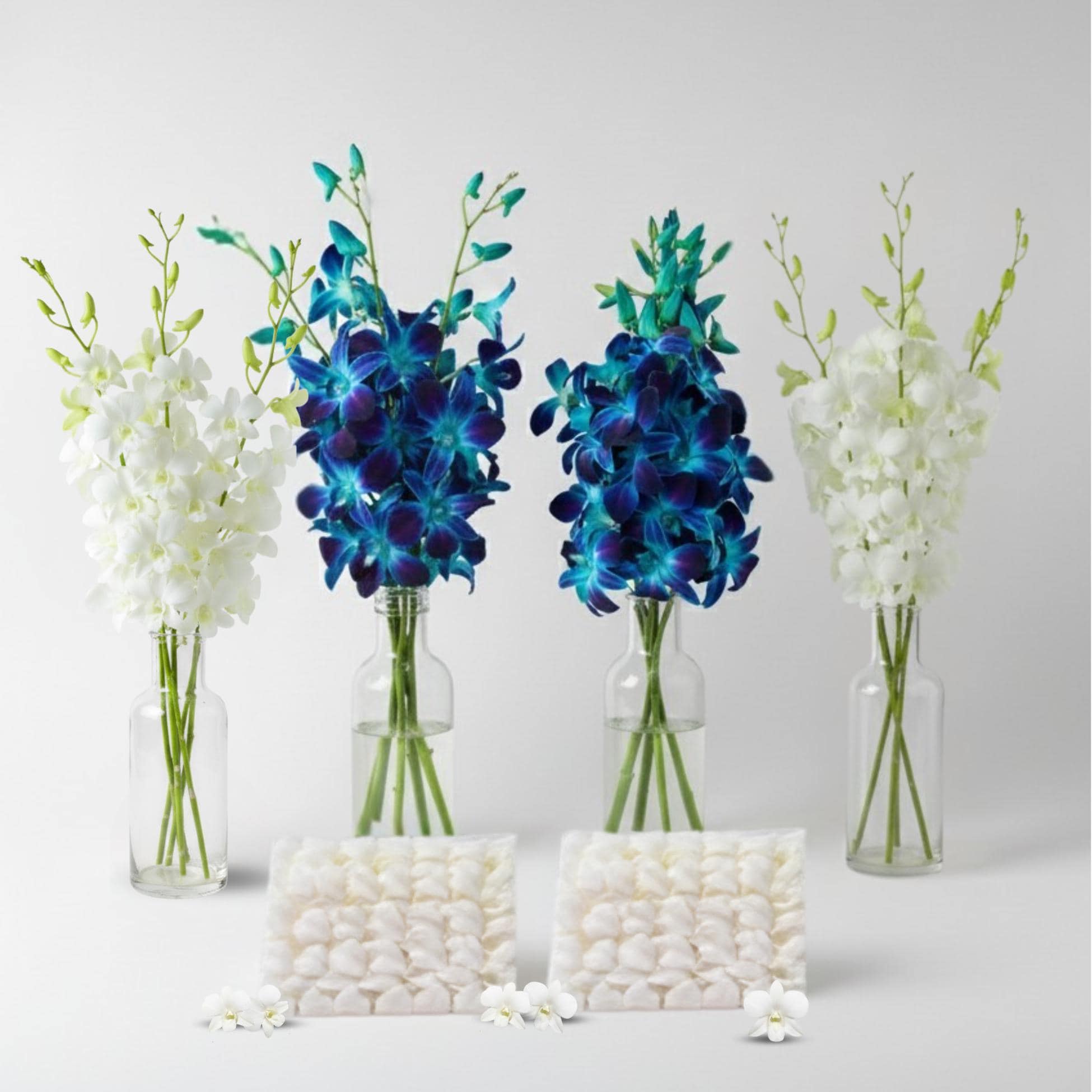 Blue White Orchid Centerpiece Kit