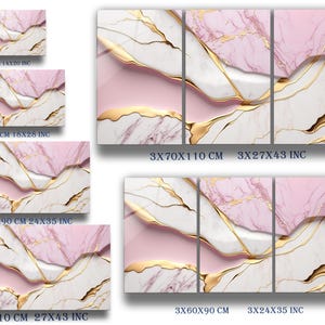 Tempered Glass Wall Art Marble Abstract White Pink Gold,Panoramic Wall Art,Extra Large Wall Art,Houeswarming gift,Office gift, Wall decor image 10